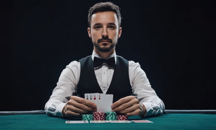 Baccarat live dealer table on interwin login with visible card layout
